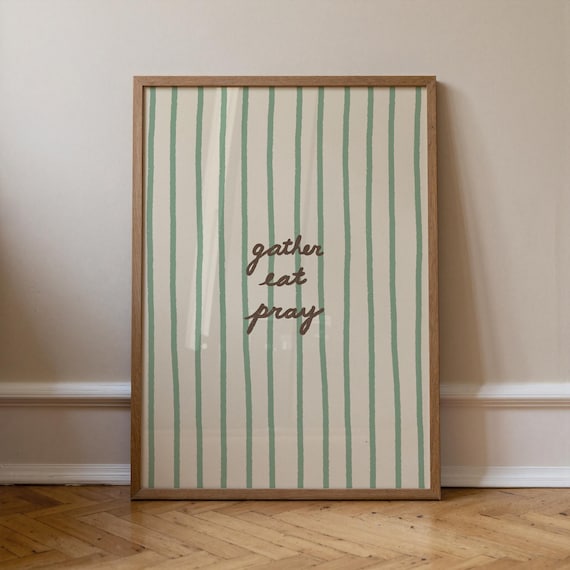 Gather Eat Pray Vintage Italy Kitchen Art Print