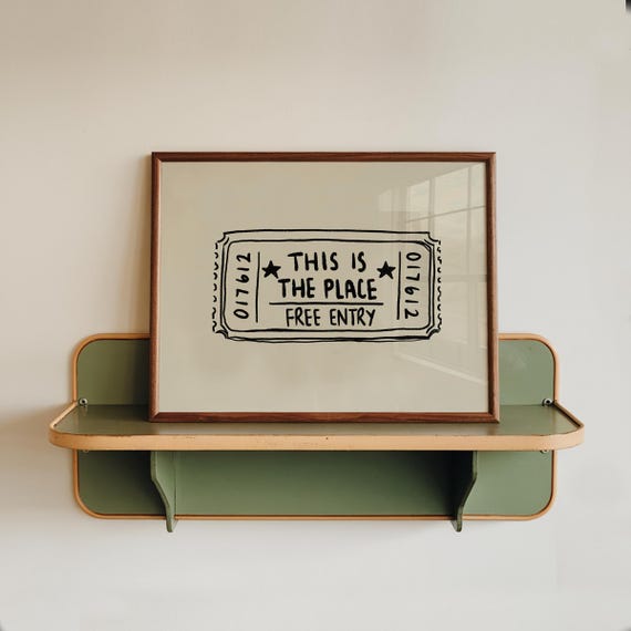 This Is The Place Ticket Print Trendy Home Decor Horizontal