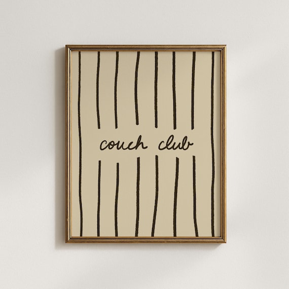 Couch Club Art Print, Living Room Decor