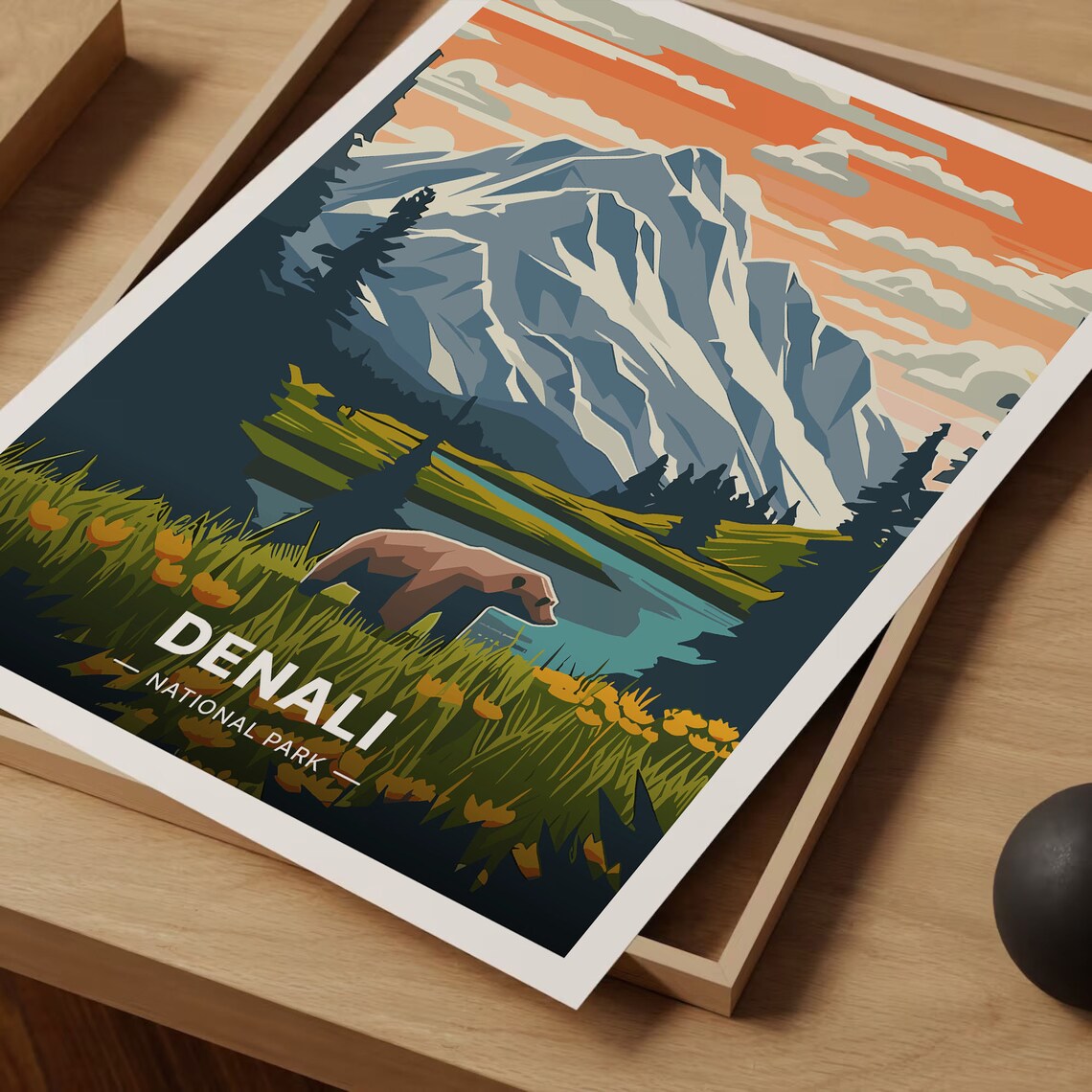 Denali National Park Bear Landscape Poster - Image 3