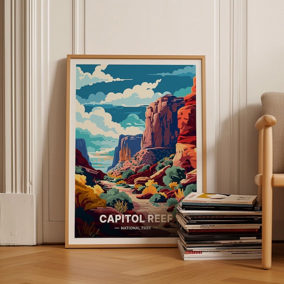 Capitol Reef National Park Red Rock Canyon Utah Desert Poster