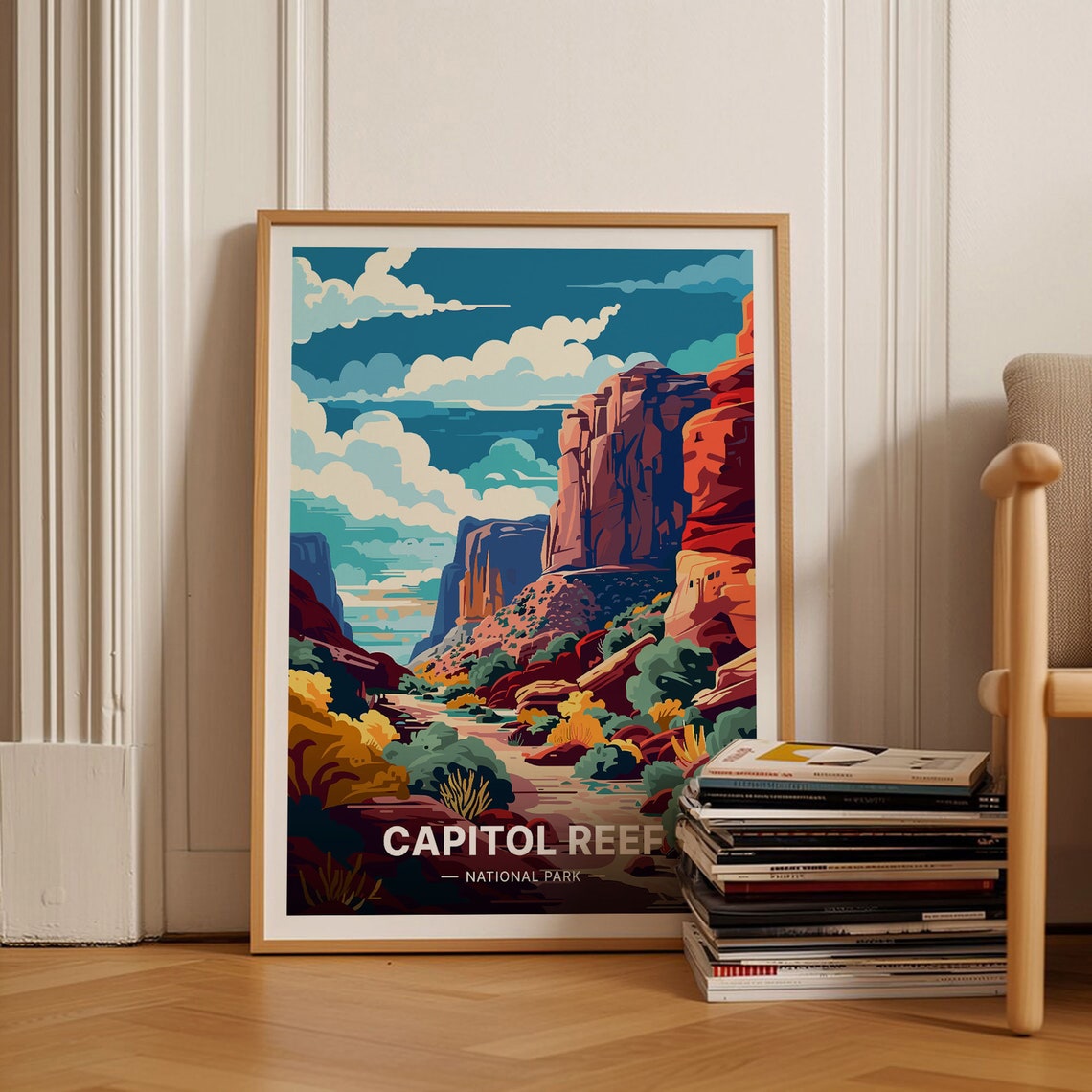 Capitol Reef National Park Red Rock Canyon Utah Desert Poster