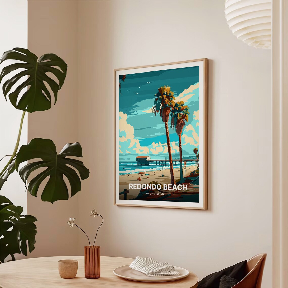 Redondo Beach California Travel Poster, Coastal Decor - Image 2