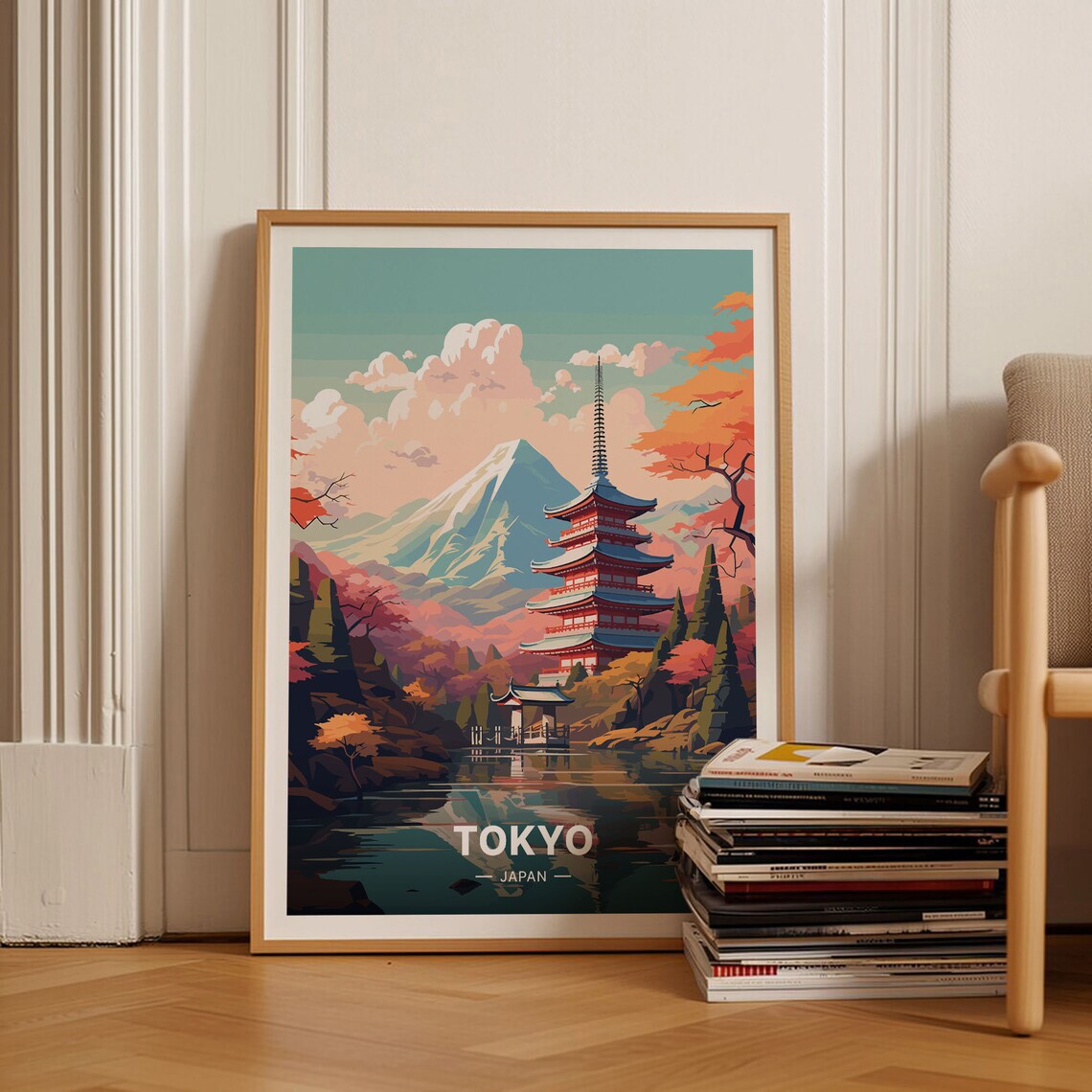 Tokyo Vintage Travel Poster, Japan Wall Art