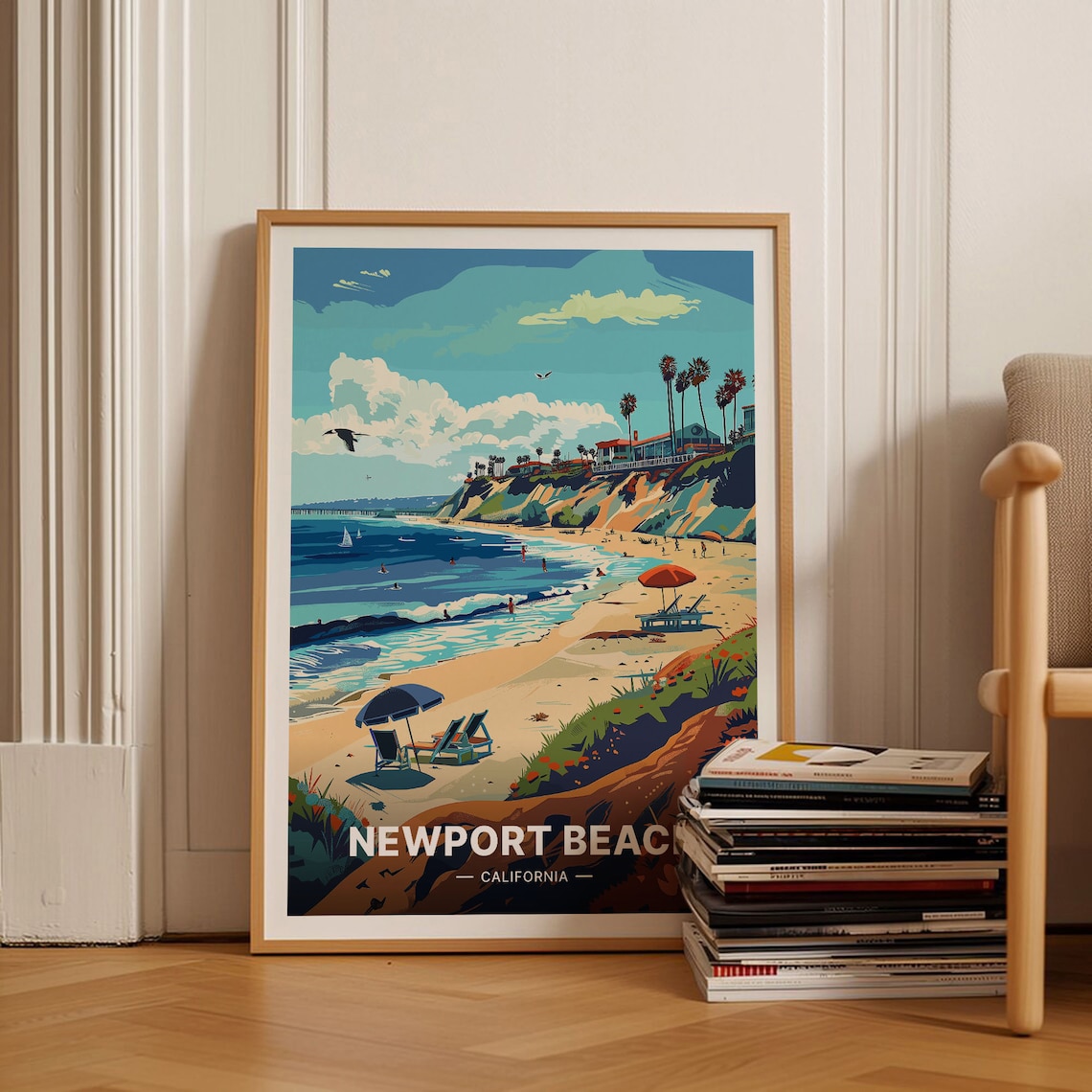 Newport Beach California Coastal Travel Poster
