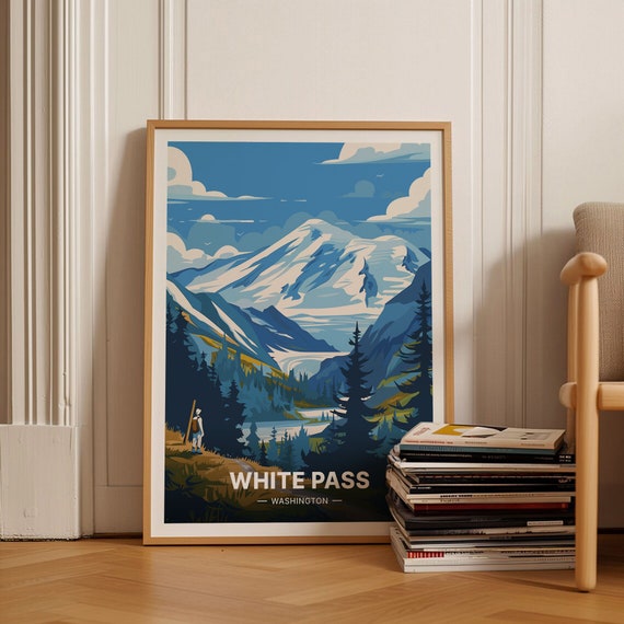 Colorado White Pass Ski Resort Travel Poster Unique Wedding Gift Memorable Birthday Present Home Decor Wall Art C20 1677