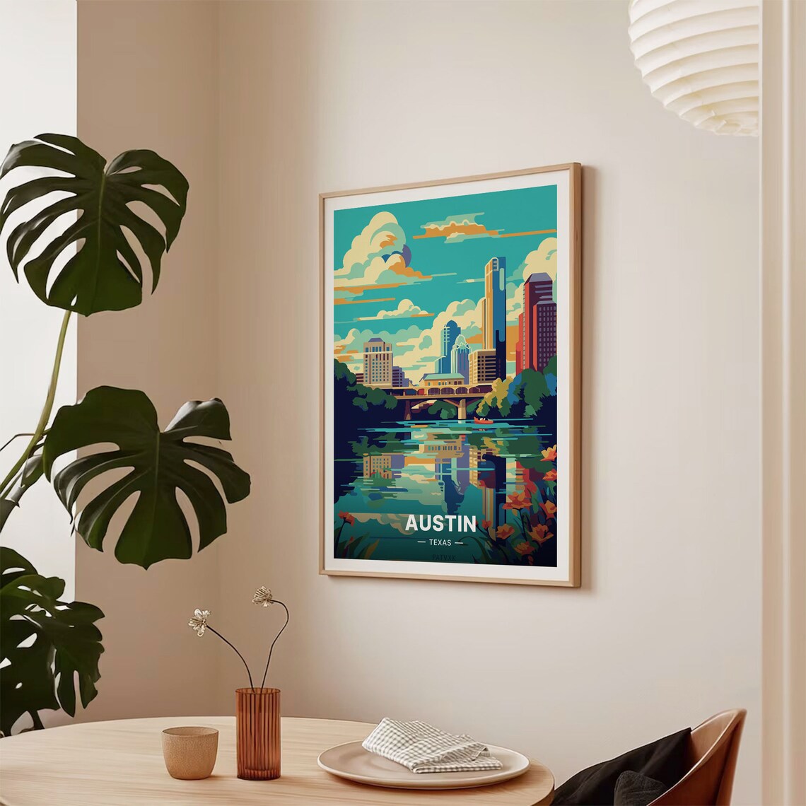 Austin Texas Retro Mid-Century Modern Travel Poster - Image 2