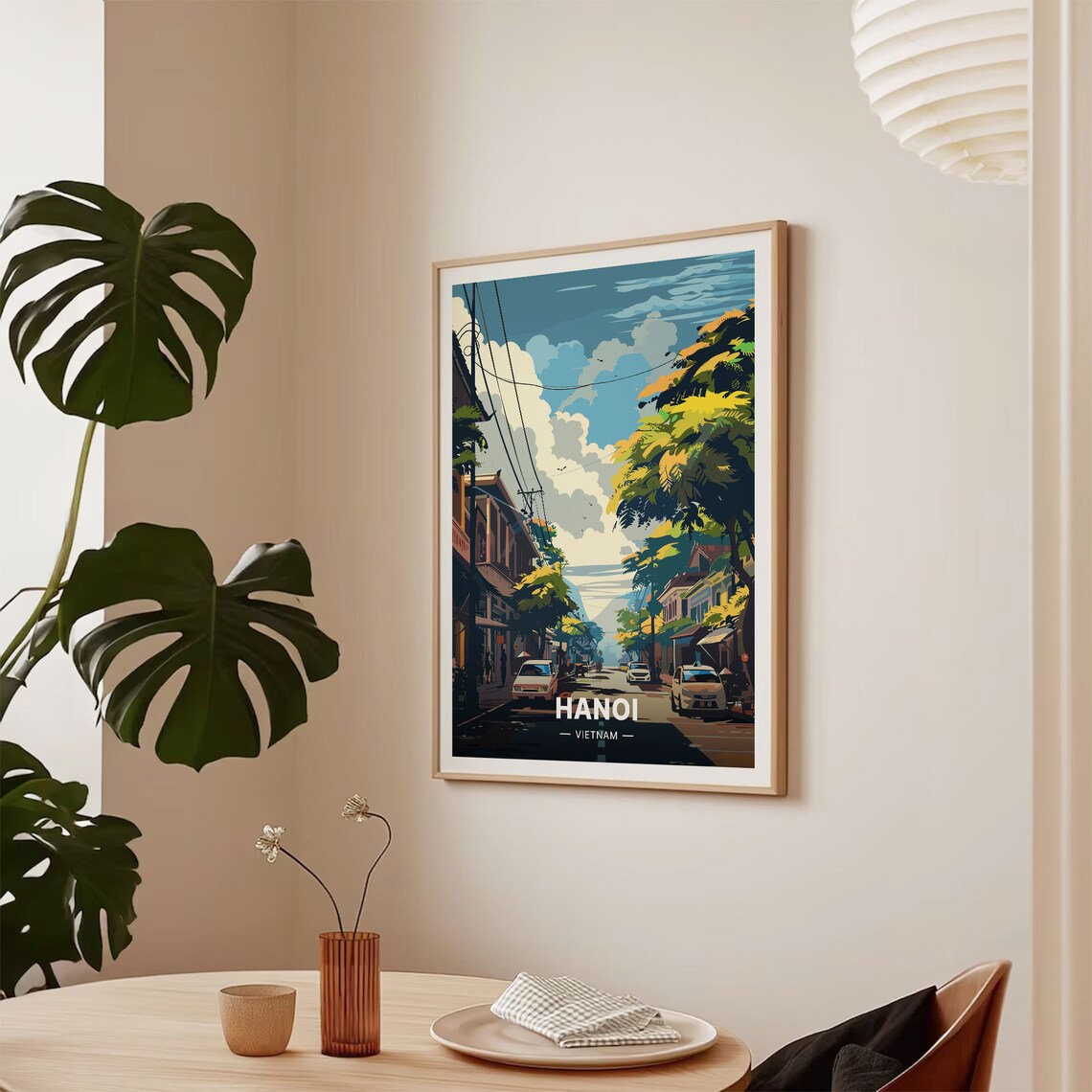 Hanoi Cityscape Travel Poster, Vietnam Inspired Art Print - Image 2