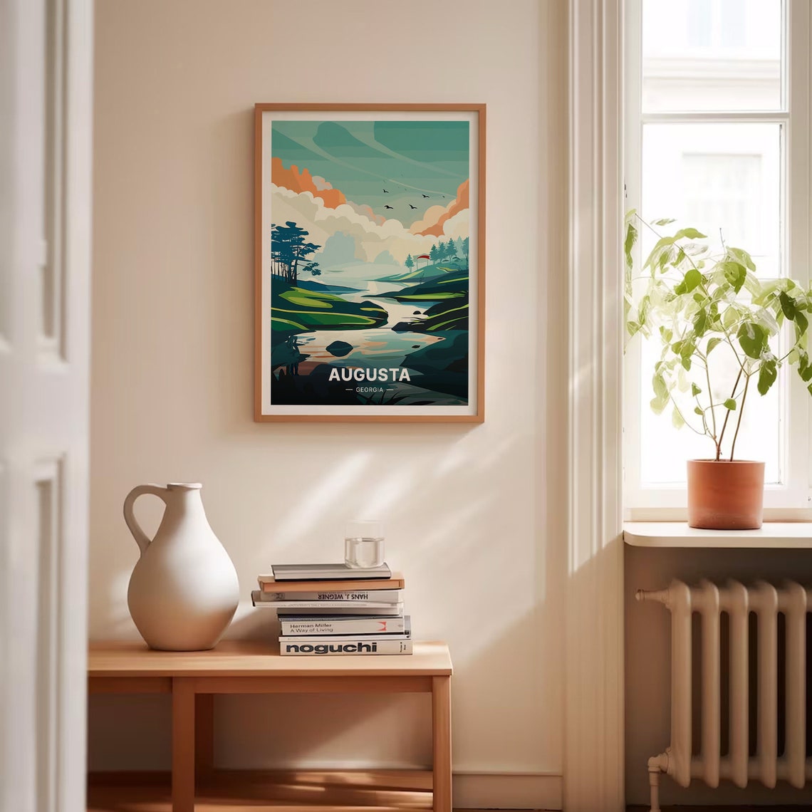 Augusta Georgia Golf Travel Poster Flagstick Course Landscape Art - Image 4