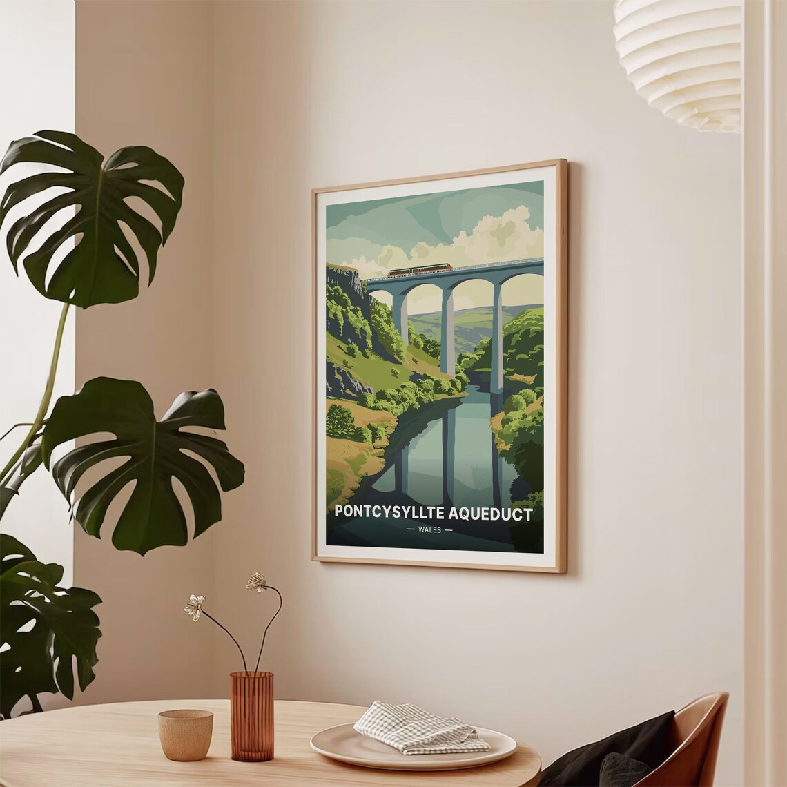 Pontcysyllte Aqueduct Wales Travel Poster, Landscape Print - Image 2
