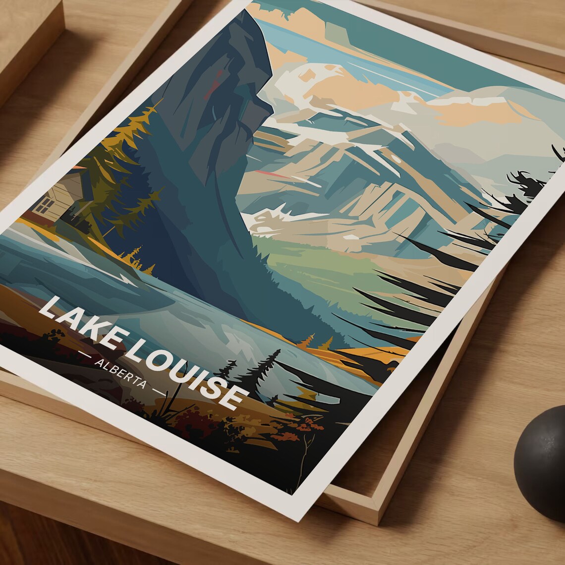 Lake Louise Alberta Minimalist Travel Poster Art Print - Image 3