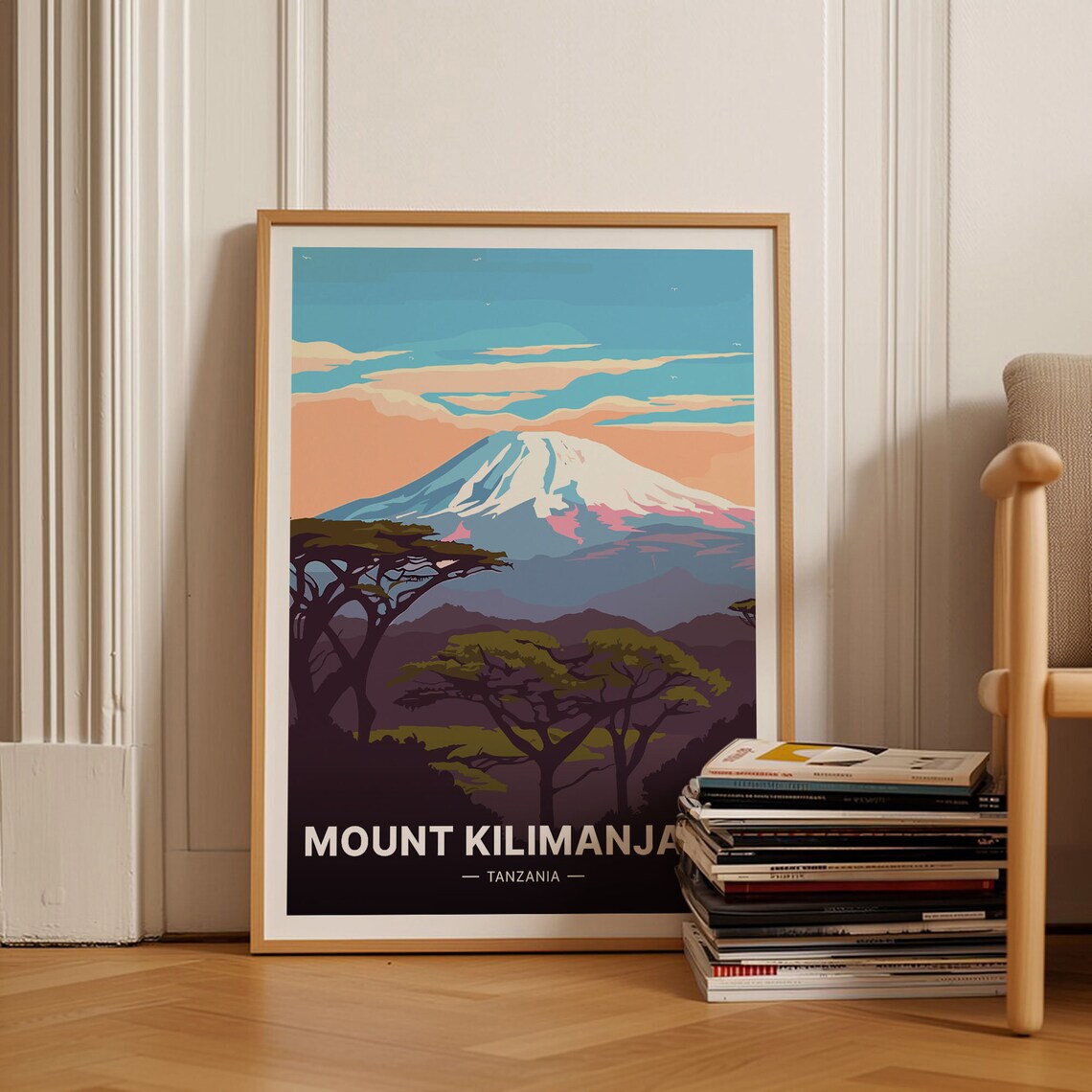 Mount Kilimanjaro Tanzania Travel Poster, Adventure Theme