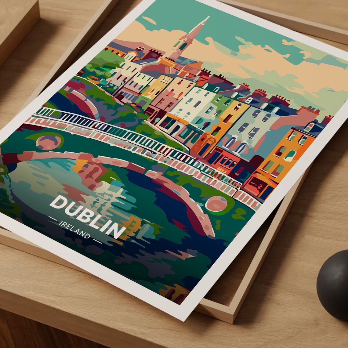 Dublin Vintage Ireland Travel Poster, European Cities - Image 3
