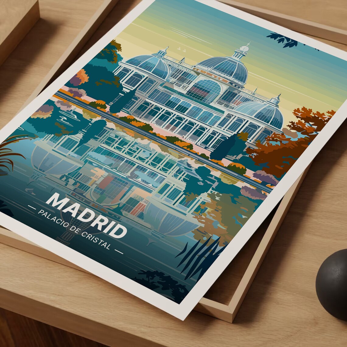 Madrid Palacio de Cristal Glass Palace Retiro Park Spain Travel Poster - Image 3