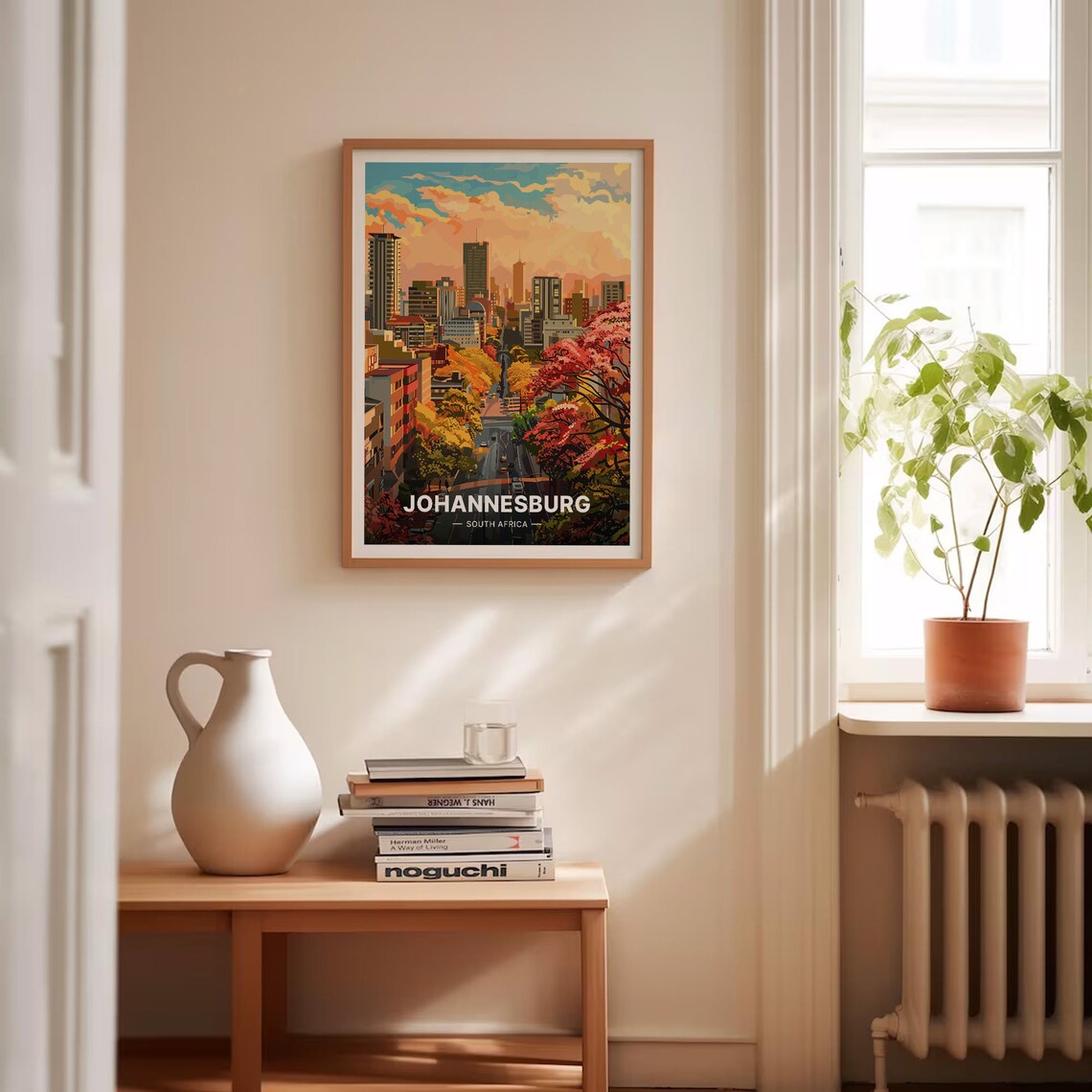 Johannesburg South Africa City Skyline Jacaranda Sunset Travel Poster - Image 4