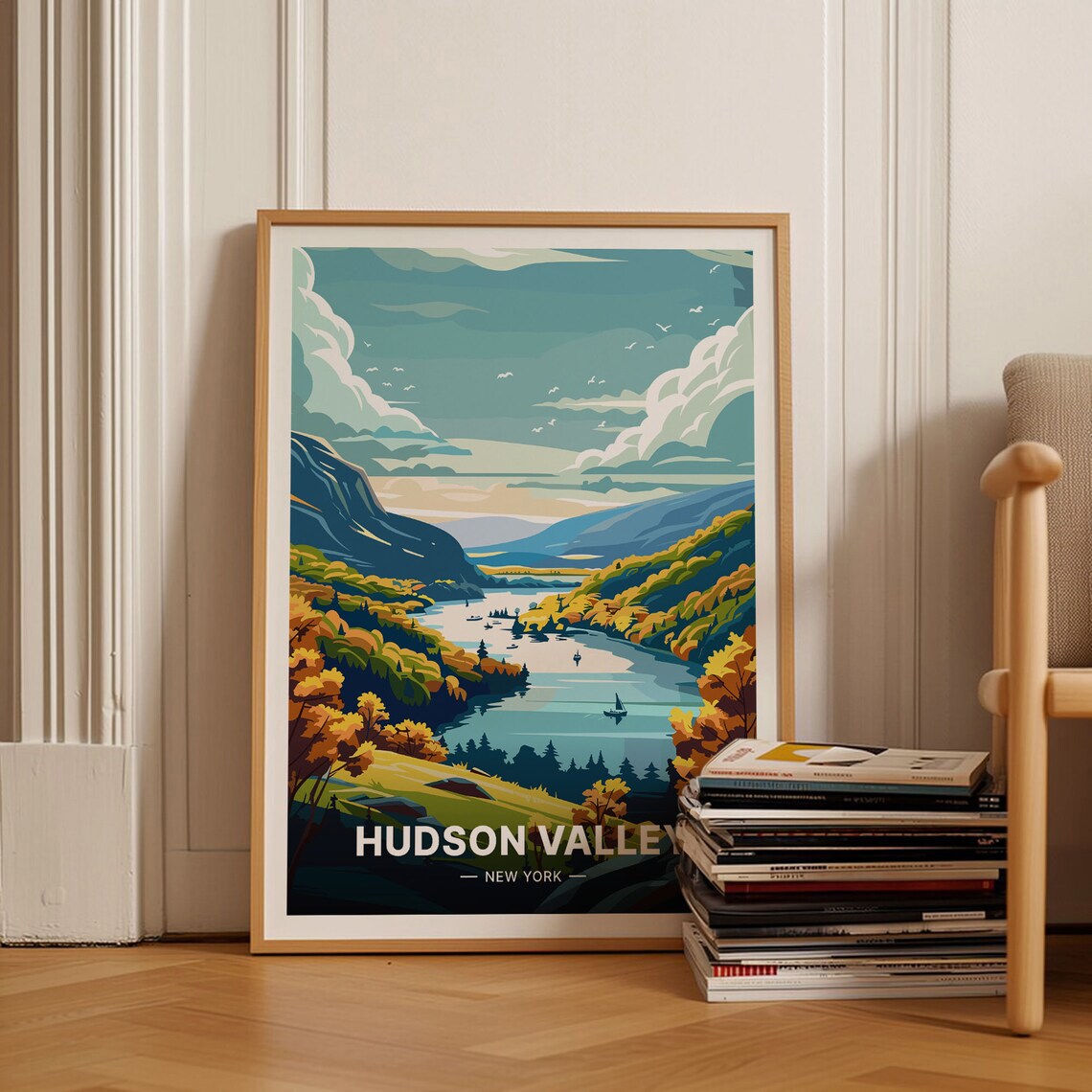 Hudson Valley Travel Poster, New York State Travel Poster