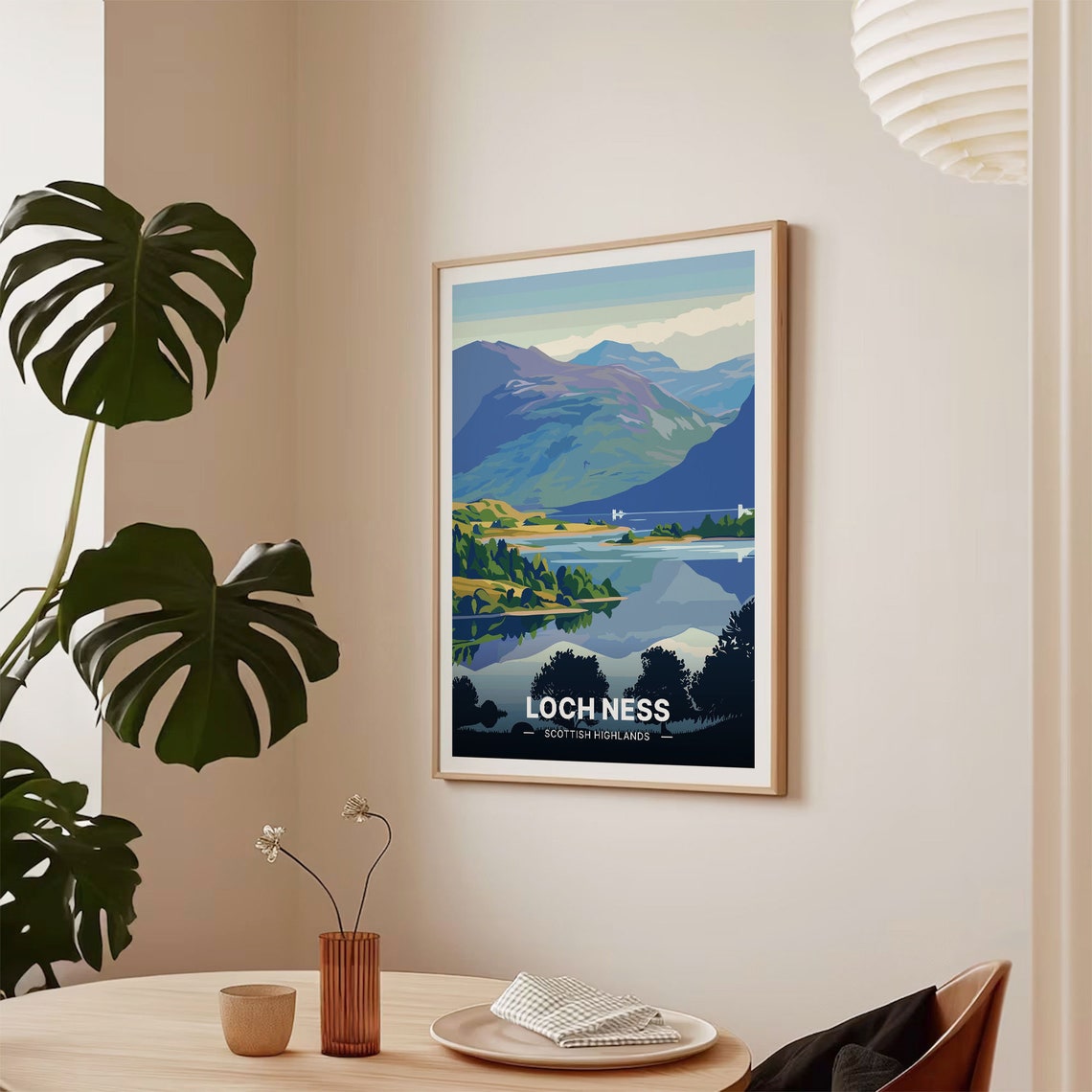 Loch Ness Scottish Highlands Mirror Lake Castle Ruin Scene Poster - Image 2
