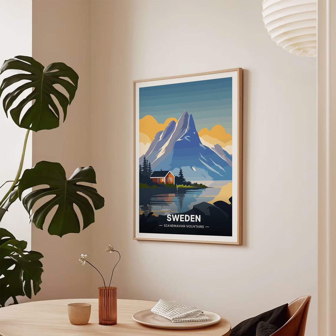 Sweden Travel Poster, Scandinavian Mountains Art - Image 2