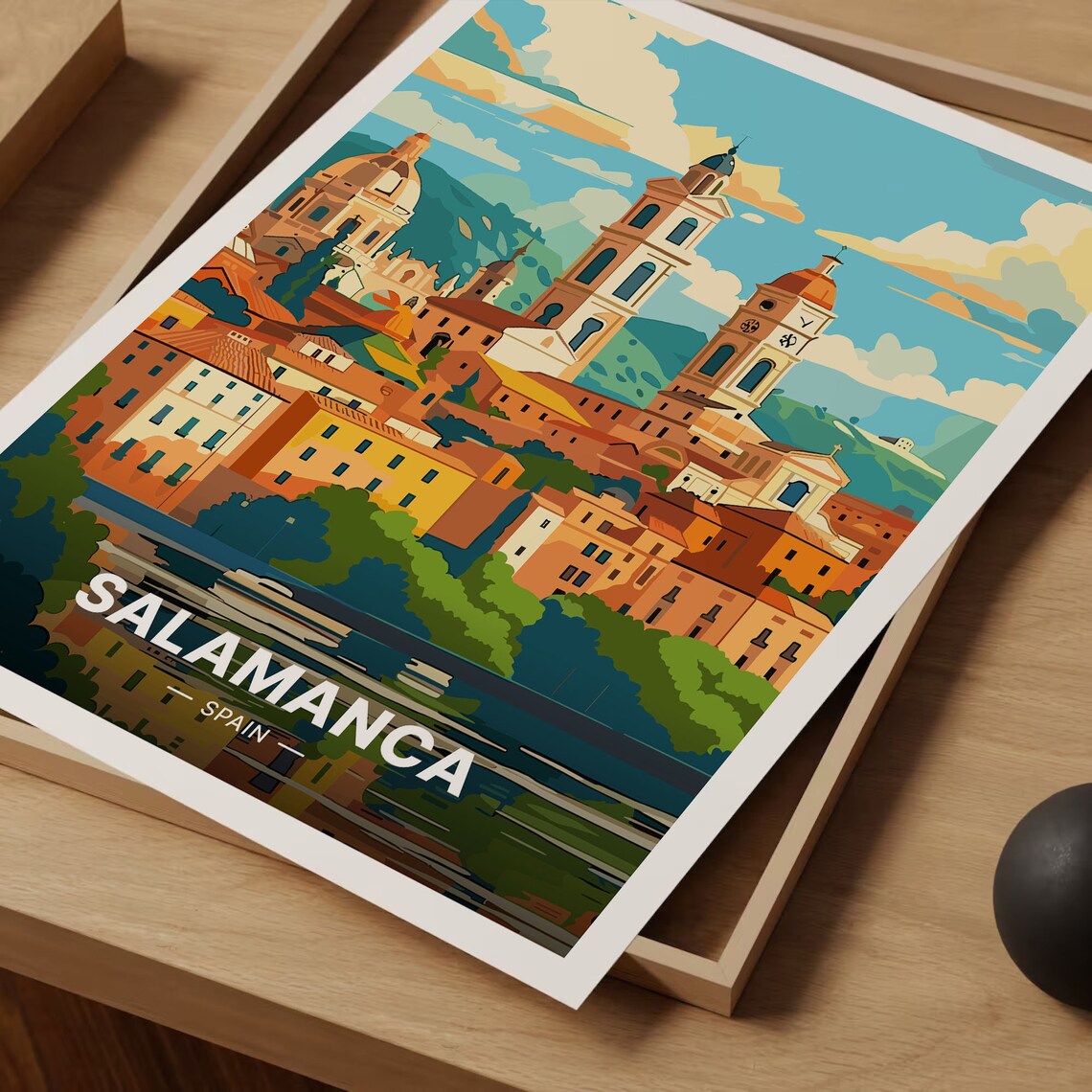 Salamanca Spain Vintage Travel Poster, Cityscape Art Print - Image 3