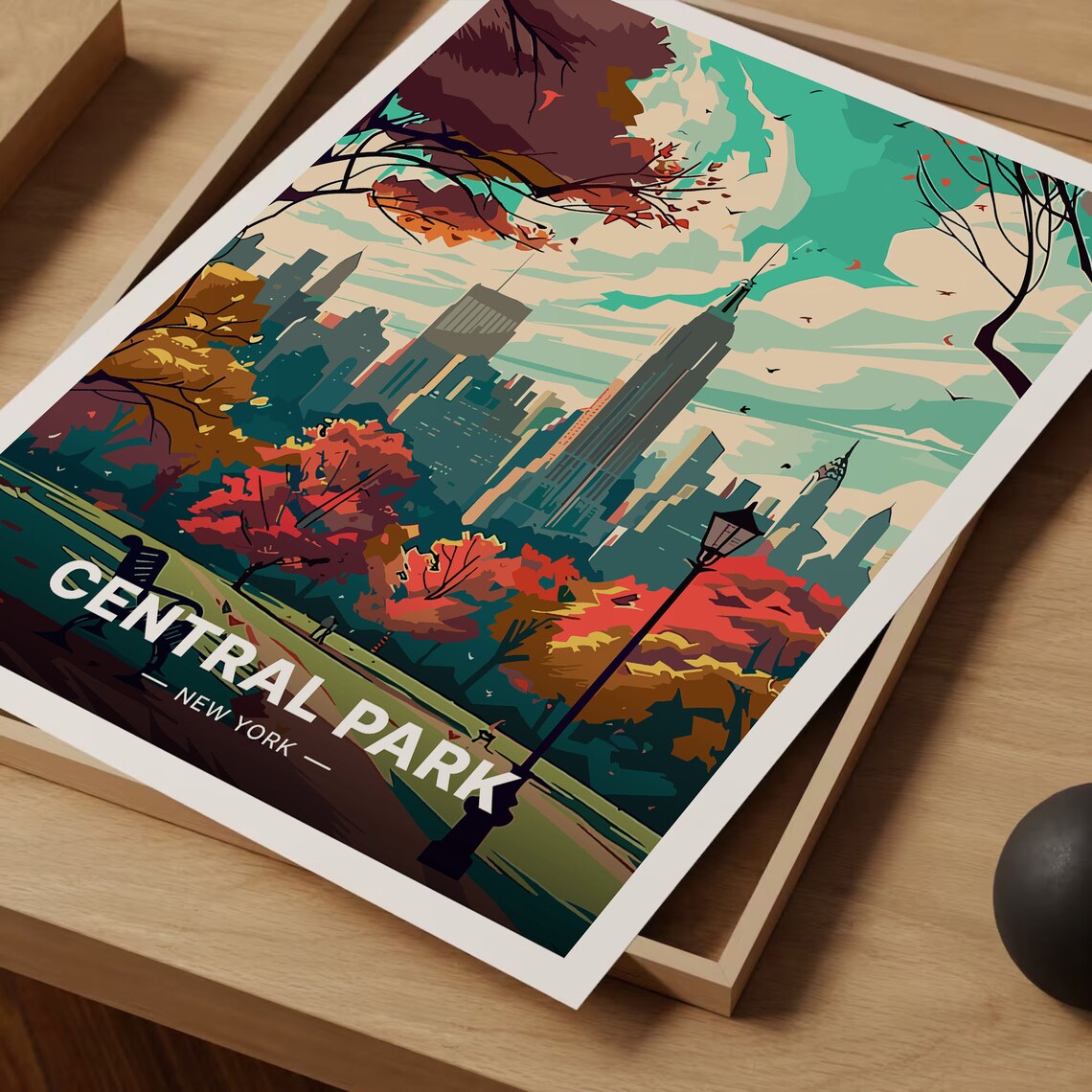 Central Park New York Travel Poster, Manhattan Cityscape - Image 3