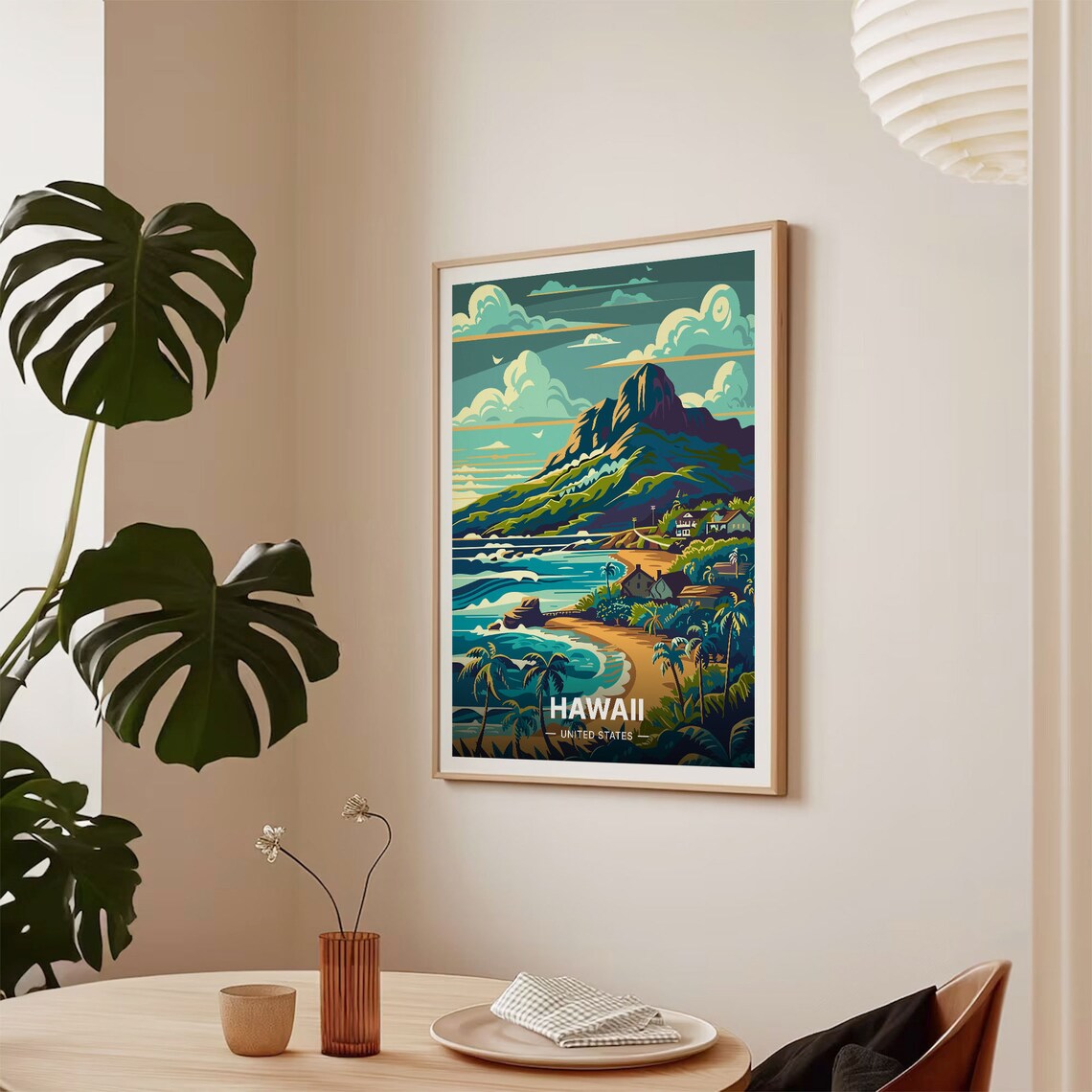 Hawaii Island Coastal Scenery Travel Poster - Image 2