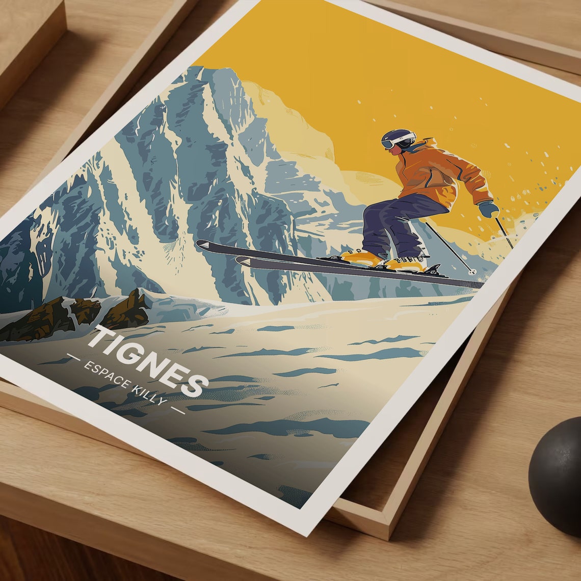 Tignes Espace Killy Alpine Ski Racer Powder Slopes Sports Poster - Image 3
