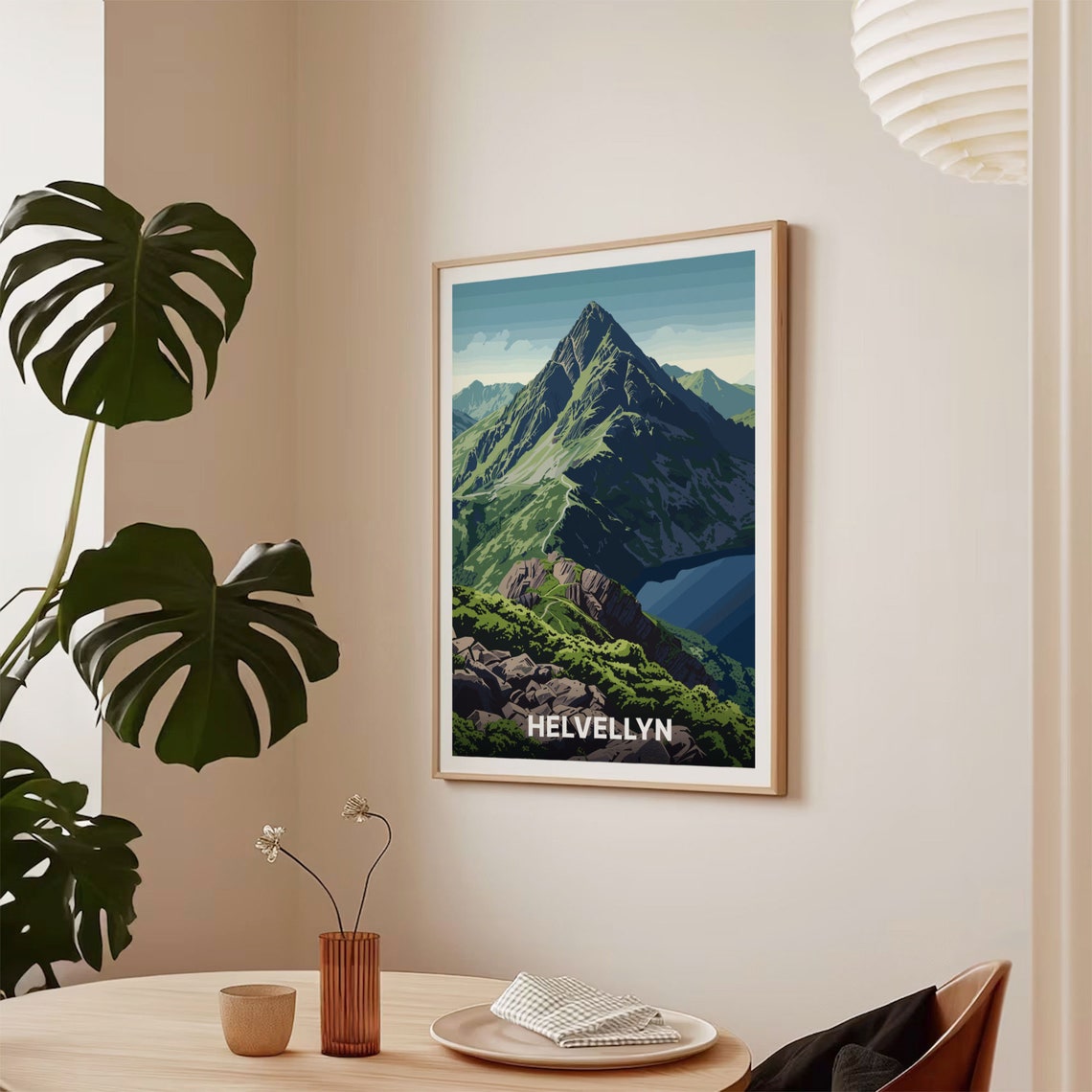 Helvellyn Lake District Mountain Peak Hiking Retro Travel Poster - Image 2