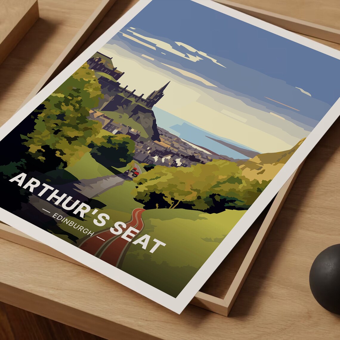 Arthur's Seat Edinburgh Travel Poster, Scotland Landscape - Image 3