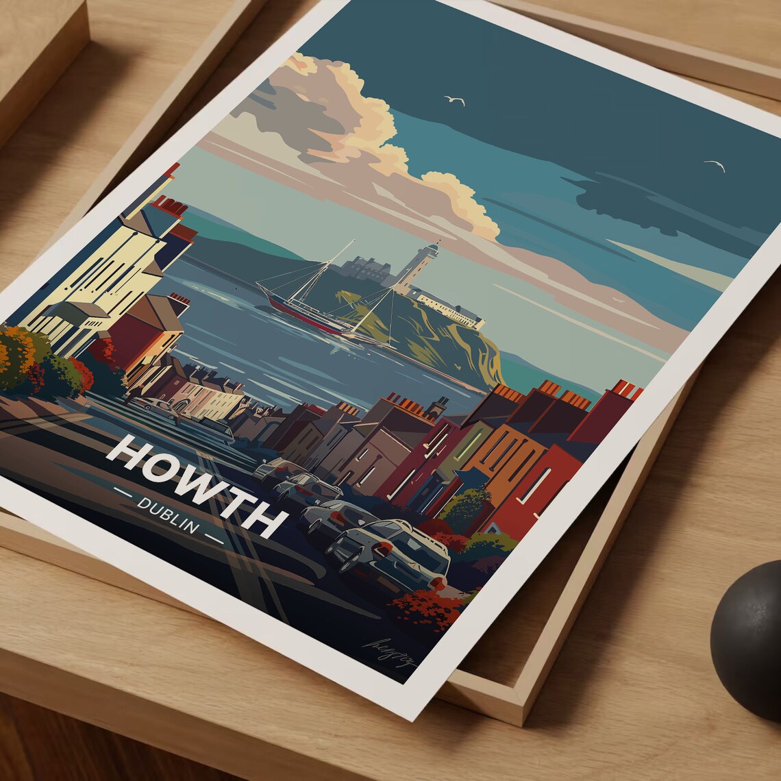 Howth Dublin Ireland Vintage Inspired Travel Poster - Image 3