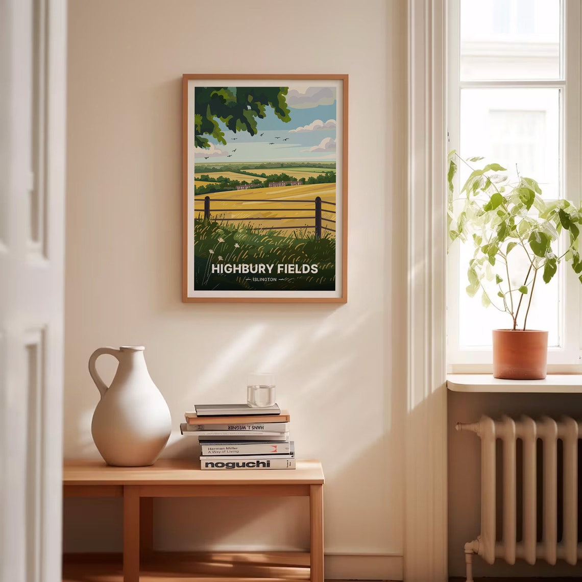 Highbury Fields Islington Golden Meadow Countryside Art Poster - Image 4