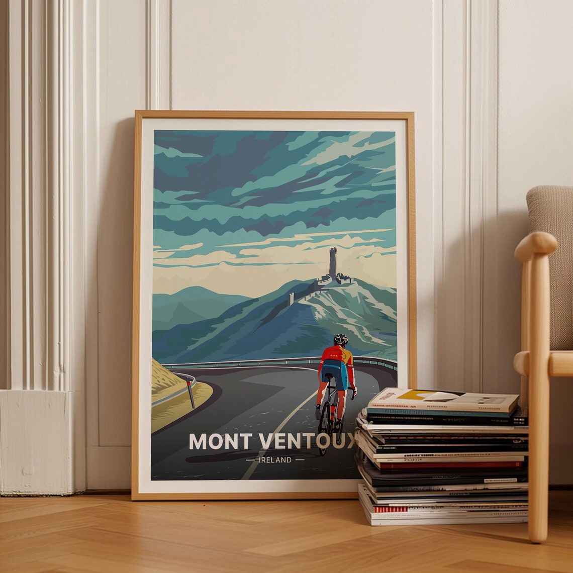Provence Scenic Mont Ventoux Cycling Poster French Alps Road Bike Adventure Tour De France Inspired Retro Travel Wall Art C20 1688
