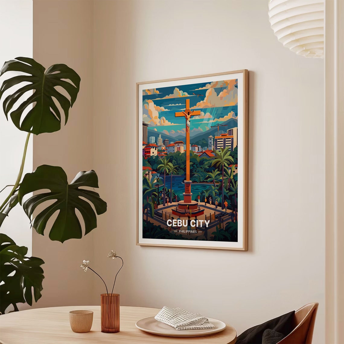 Cebu City Philippines Magellans Cross Skyline Tropical Travel Poster - Image 2