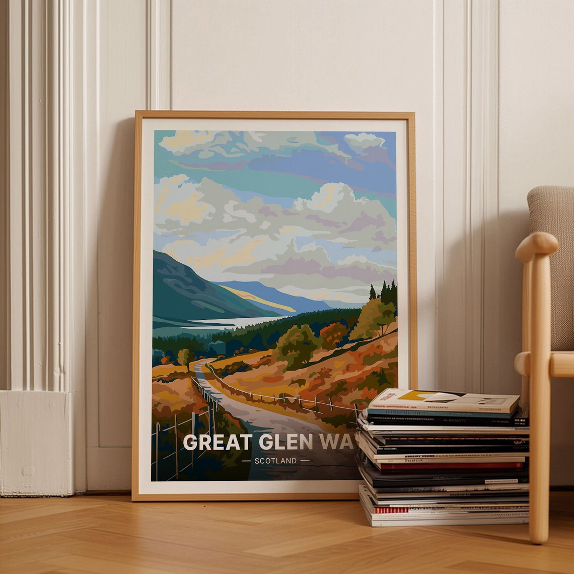 Great Glen Way Scotland Hiking Trail Highland Valley Travel Poster
