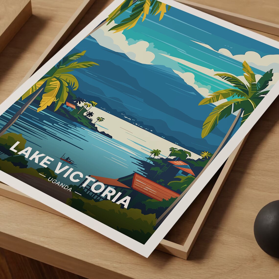 Lake Victoria Uganda Travel Poster, Adventure Gift - Image 3