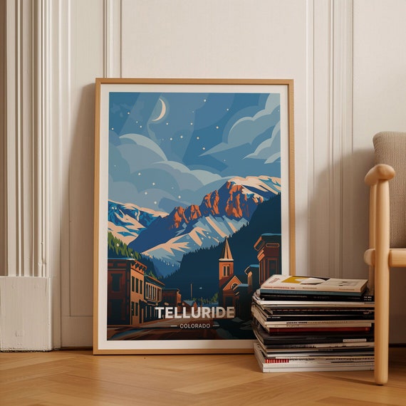 Telluride Ski Resort Wall Art Colorado Travel Poster Unique Wedding Or Birthday Gift Idea Home Decor C20 1676