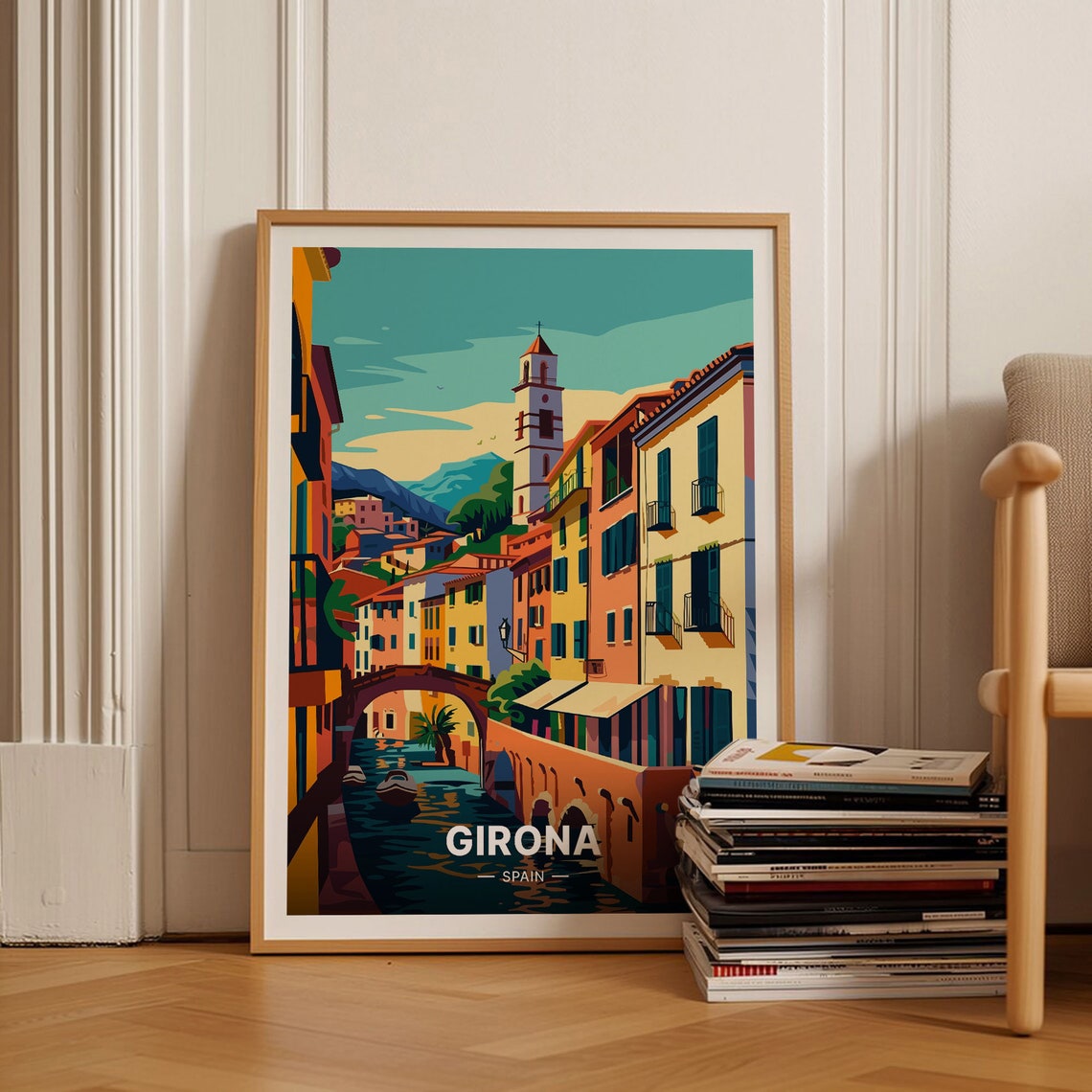 Girona Spain Travel Poster Scenic Wall Art Home Office Decor Gift For Wanderlust Spanish Landscape Print C20 1420