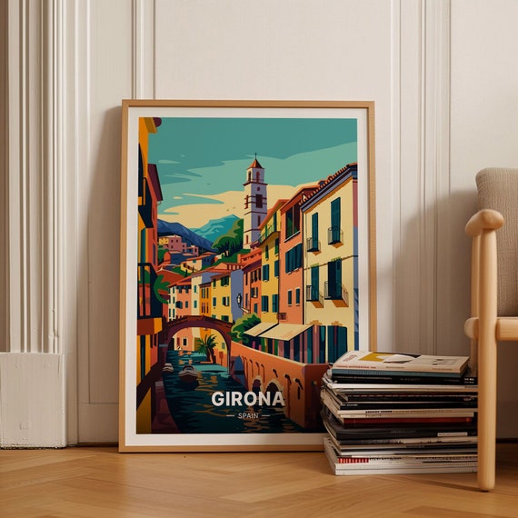 Girona Spain Travel Poster Scenic Wall Art Home Office Decor Gift For Wanderlust Spanish Landscape Print C20 1420