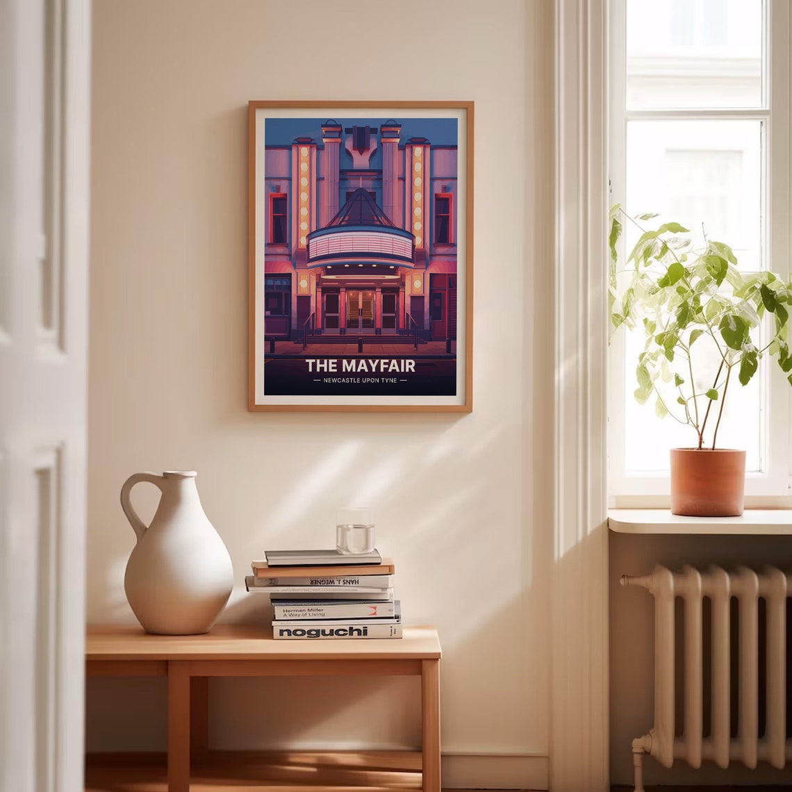 The Mayfair Newcastle Upon Tyne Music Hall Neon Night Art Poster - Image 4