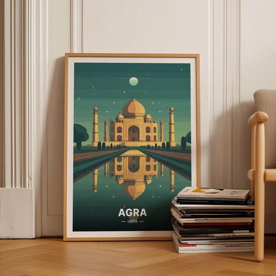 Taj Mahal Poster Agra India Travel Art Home Decor Office Wall Art Wanderlust Gift C20 1707