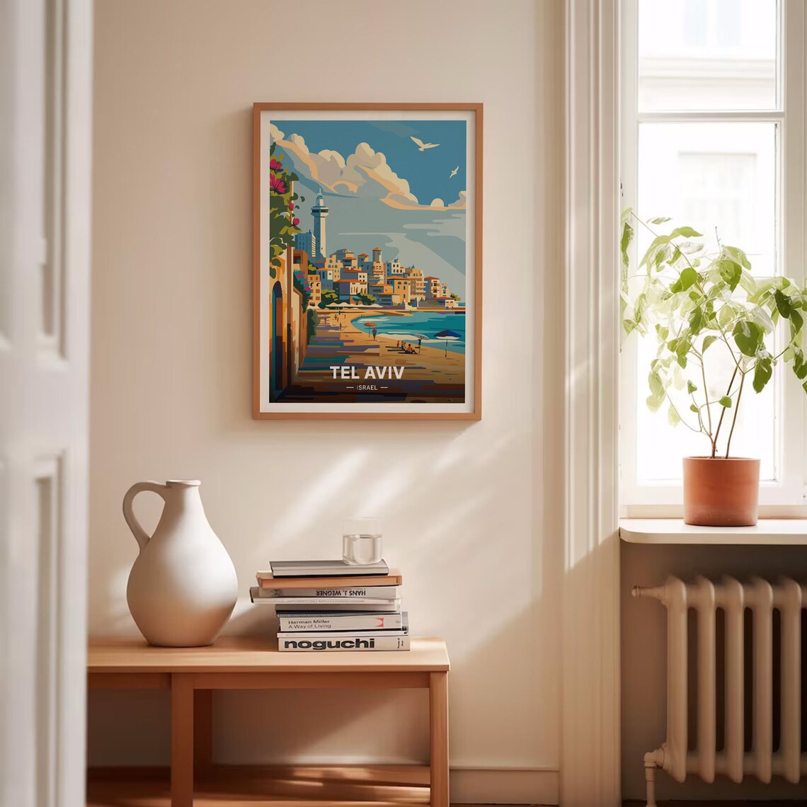 Tel Aviv Coastal Scene Travel Poster, Cityscape Decor - Image 4