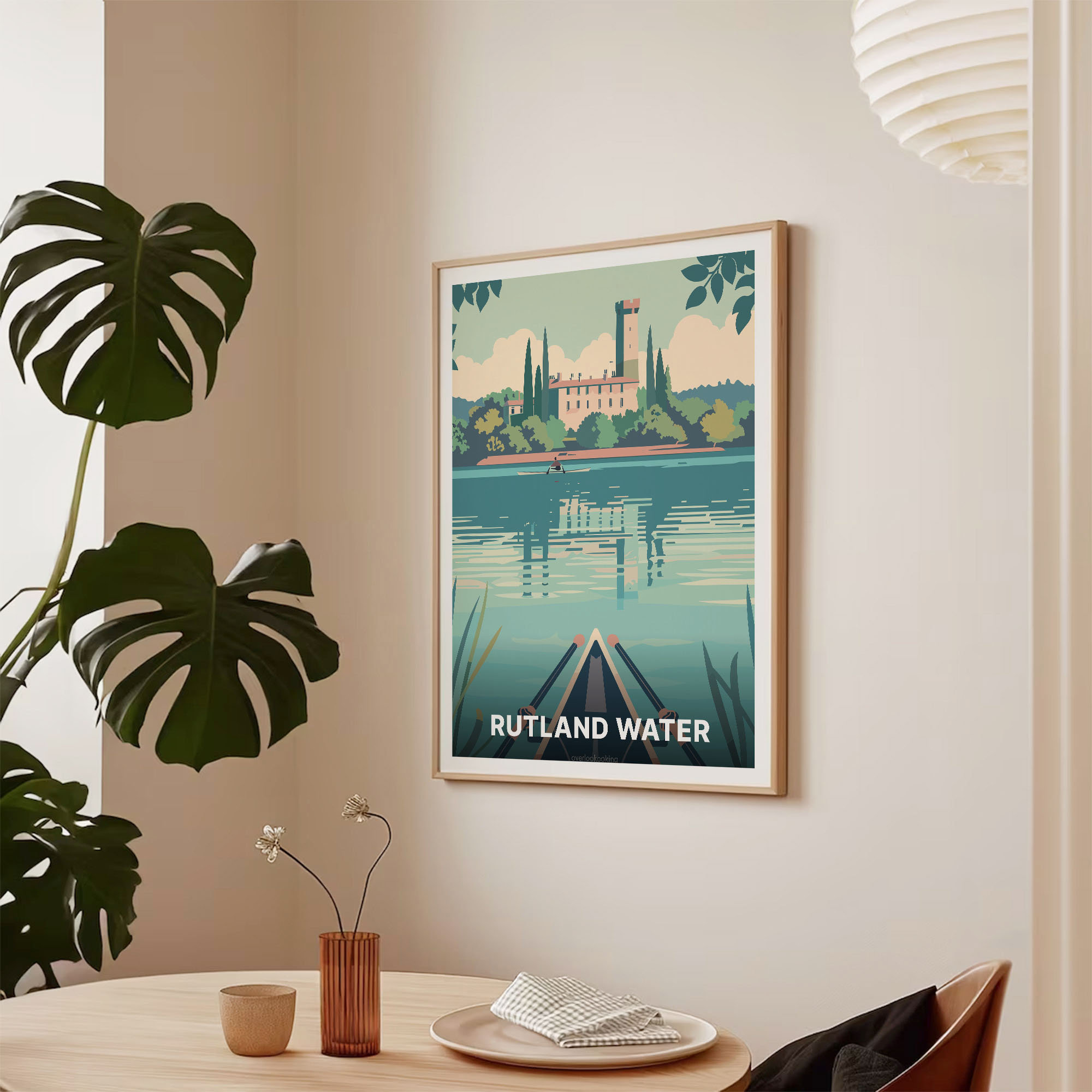 Rutland Water England Poster Reservoir Church Kayak Lake Art - Image 2