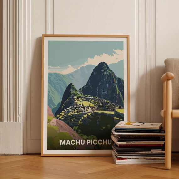 Machu Picchu Peru Ancient Inca Citadel Mountain Ruins Travel Poster