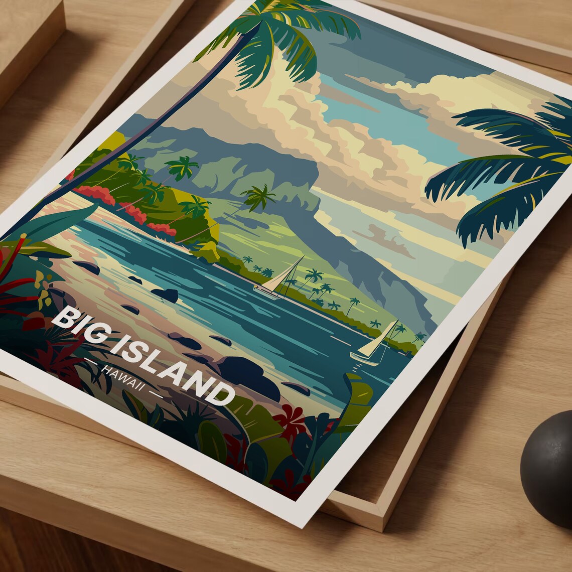 Hawaii Big Island Travel Poster, Home Office Art Print - Image 3