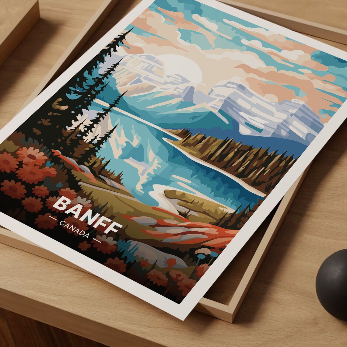 Banff National Park Travel Poster, Mid-Century Modern Decor - Image 3