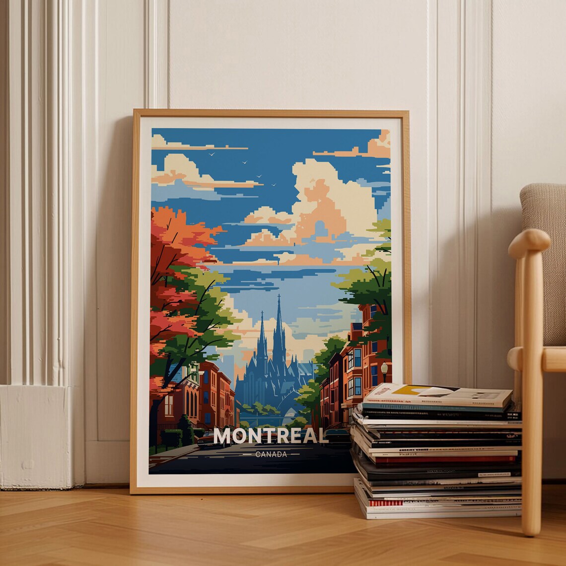 Montreal Travel Poster, Canada Cityscape Art Print