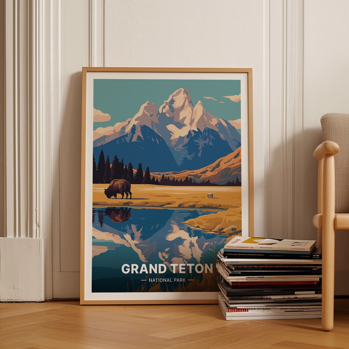 Grand Teton National Park Scenic Travel Poster