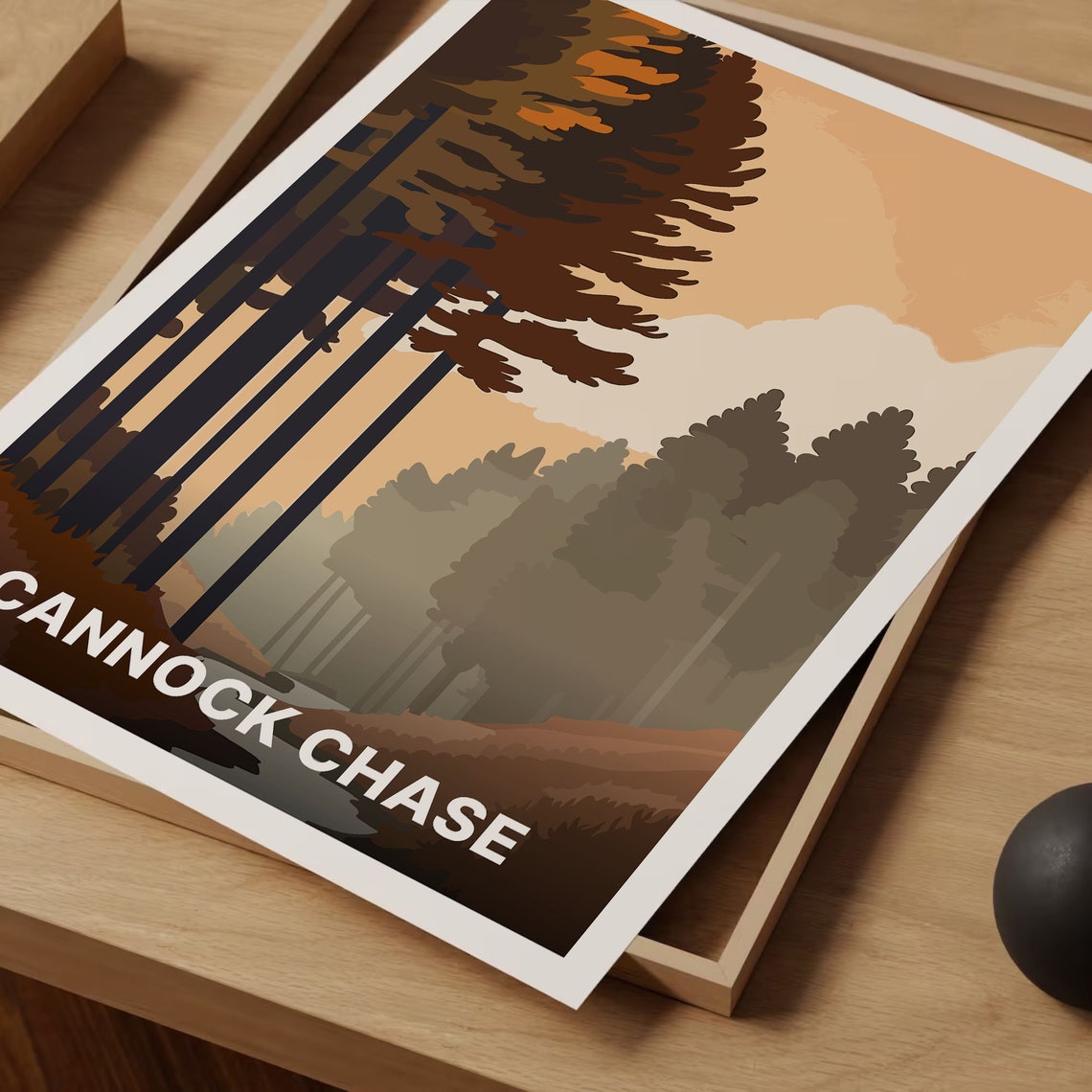Cannock Chase England Autumn Woodland Forest Sunset Glow Poster - Image 3