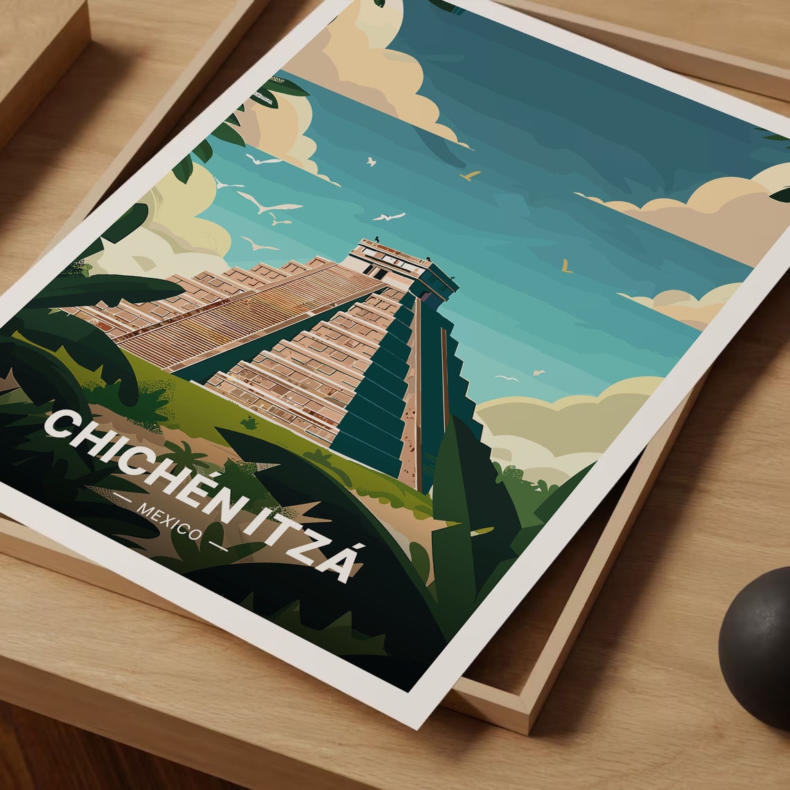 Chichen Itza Mexico El Castillo Mayan Pyramid Jungle Ruins Poster - Image 3