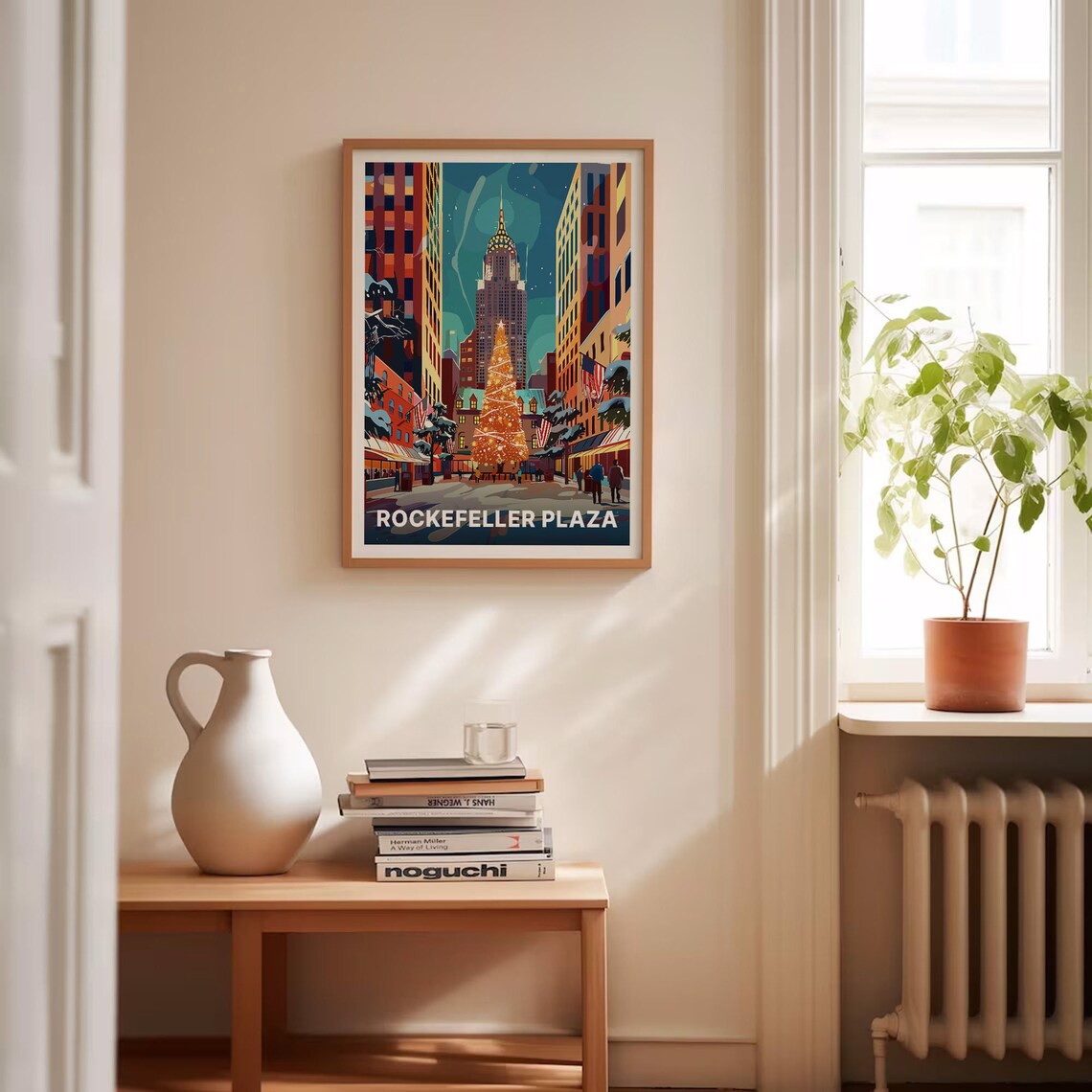 Rockefeller Plaza Christmas Tree Midtown NYC Night Travel Poster - Image 4
