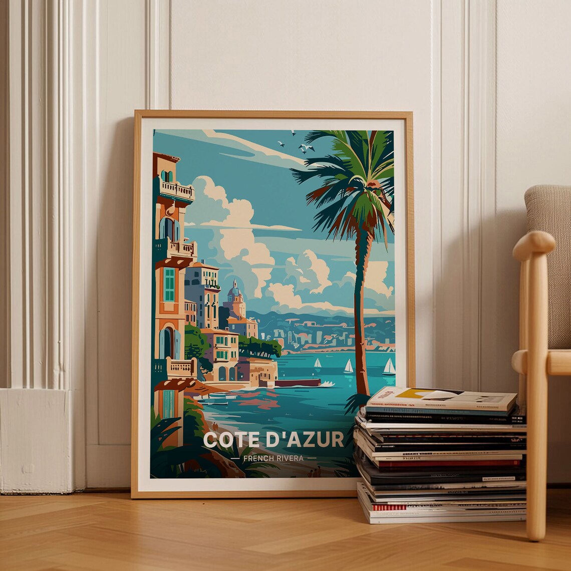 Cote Dazur Travel Poster, France Coastline Poster